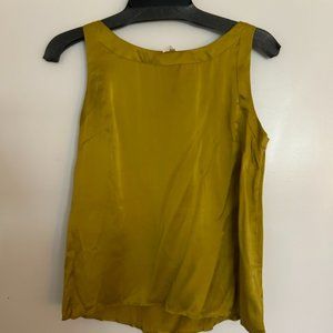 Anthropologie Chartreuse boatneck blouse, Size XS
